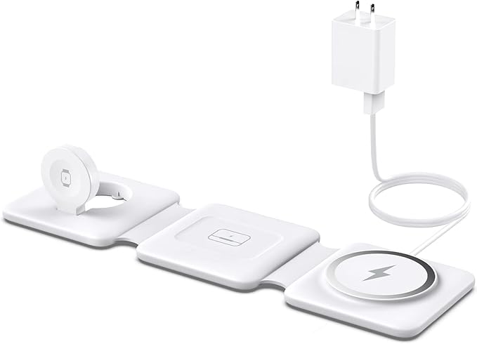 Charging Station for Apple Multiple Devices - 3 in 1 Foldable Magnetic Wireless Charger Dock