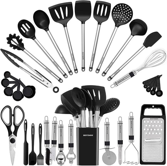 Silicon and Stainless steel kitchen utensils