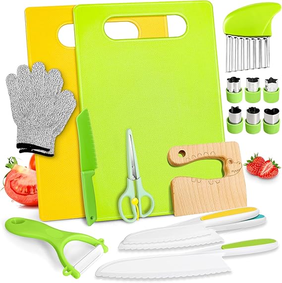 18PCS Kids Knifes Set for Real Cooking